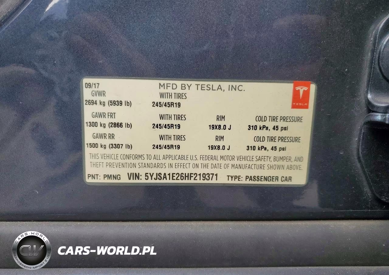 2017 Tesla Model S VIN:5YJSA1E26HF219371 - 12