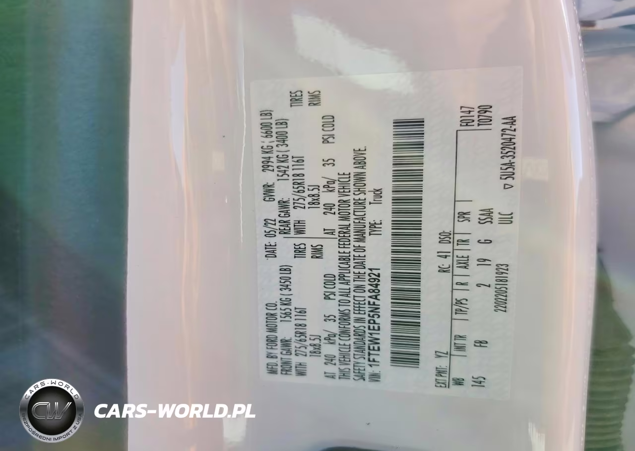 2022 Ford F150 Supercrew VIN:1FTEW1EP5NFA84921 - 12