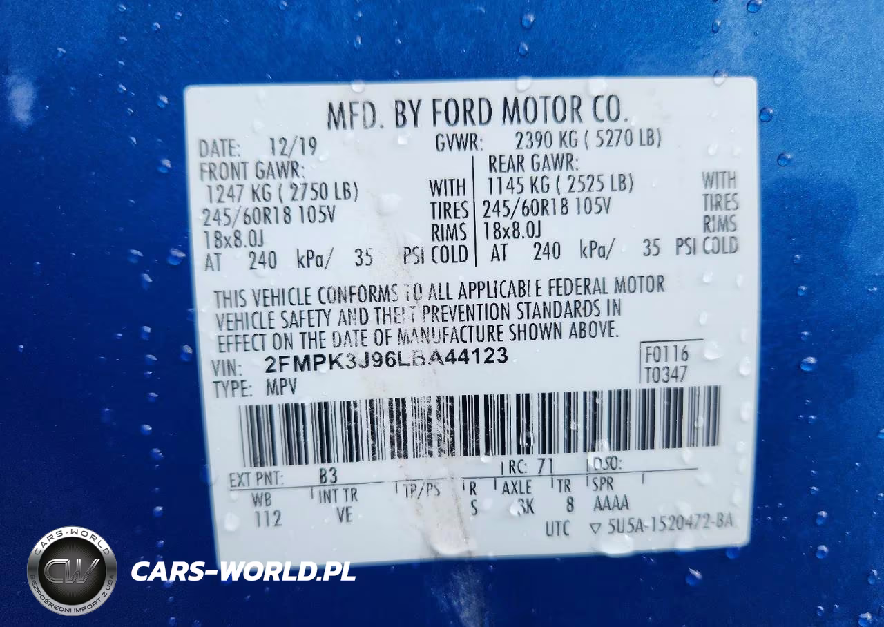 2020 Ford Edge Sel VIN:2FMPK3J96LBA44123 - 12