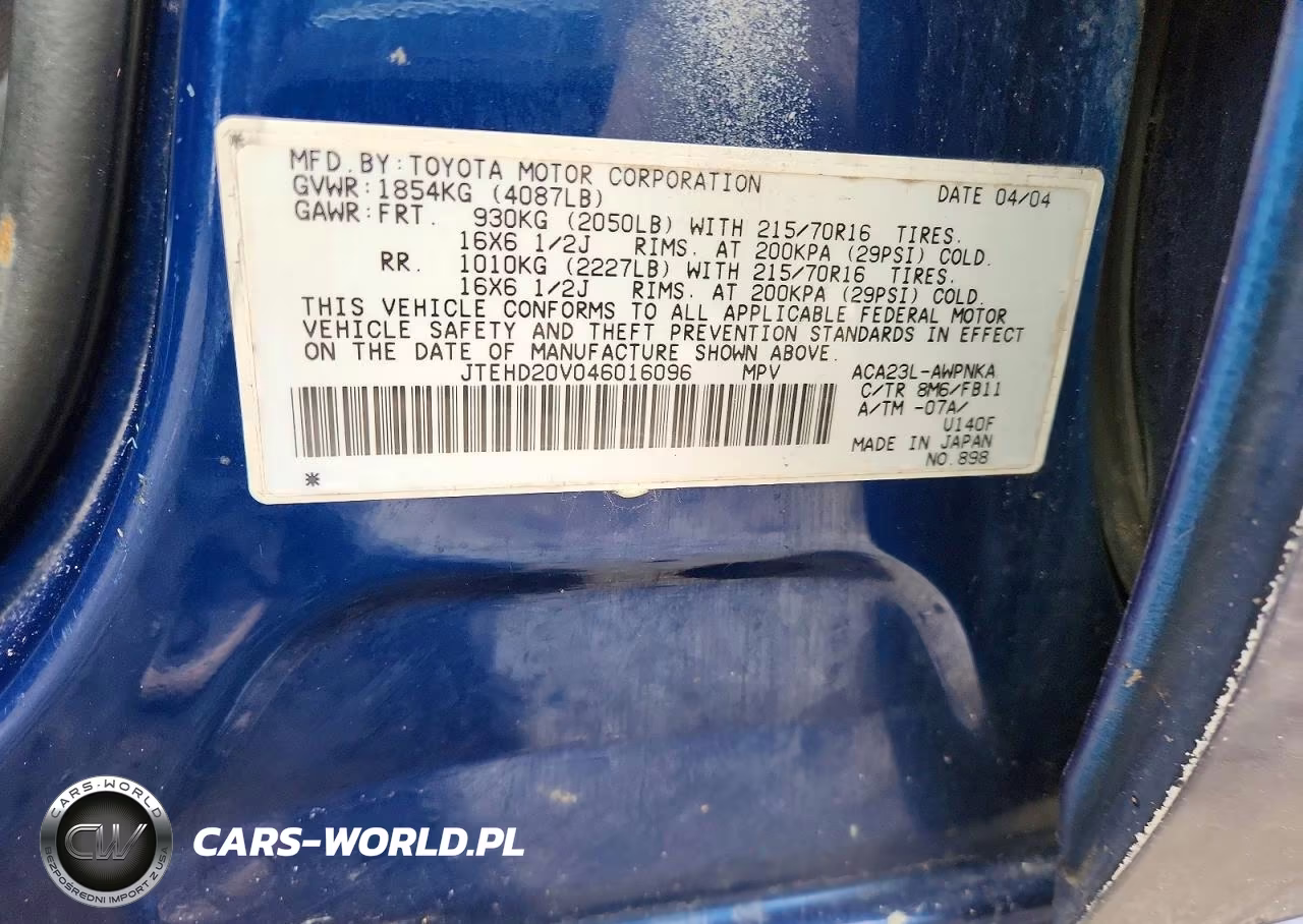 2004 Toyota Rav4 VIN:JTEHD20V046016096 - 13