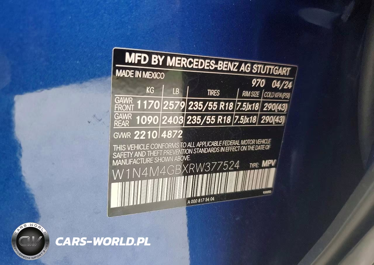 2024 Mercedes-Benz Glb 250 VIN:W1N4M4GBXRW377524 - 13