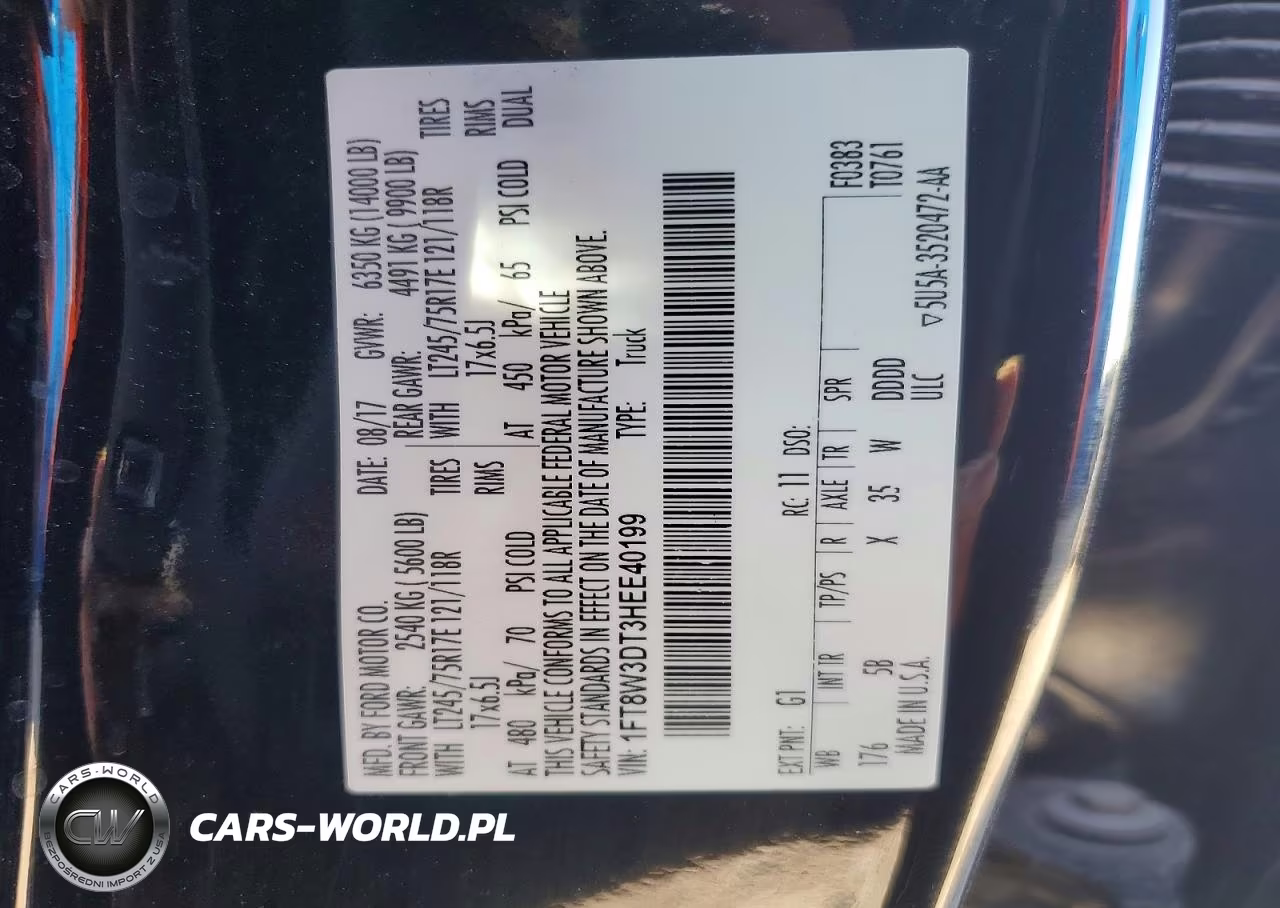 2017 Ford F350 Super Duty VIN:1FT8W3DT3HEE40199 - 14