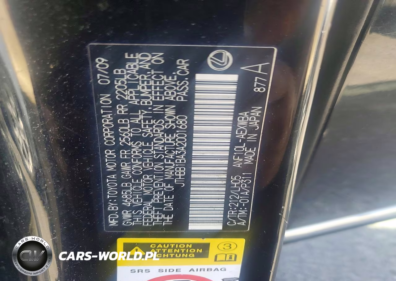 2010 Lexus Hs 250H Premium VIN:JTHBB1BA3A2001680 - 12