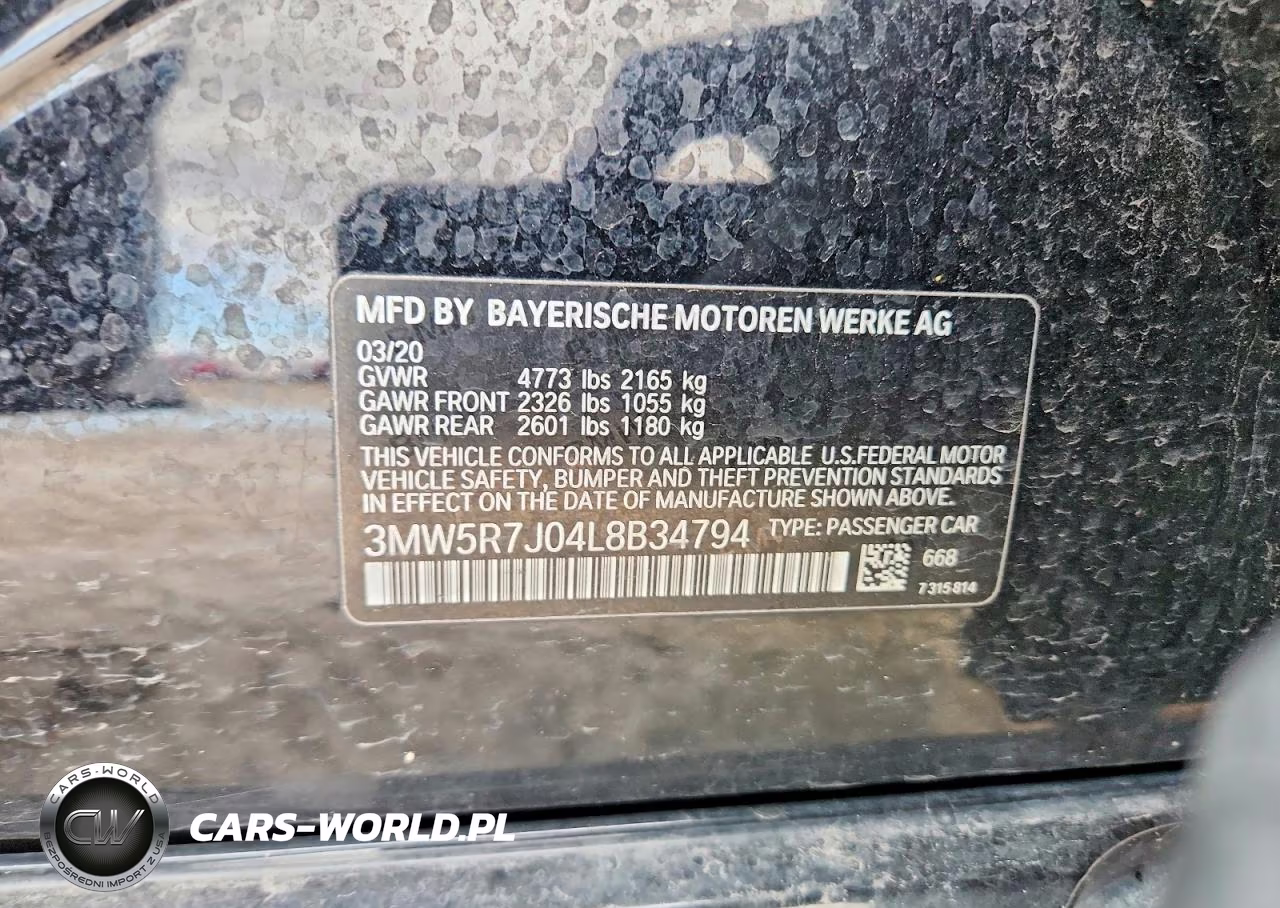 2020 BMW 330Xi VIN:3MW5R7J04L8B34794 - 13