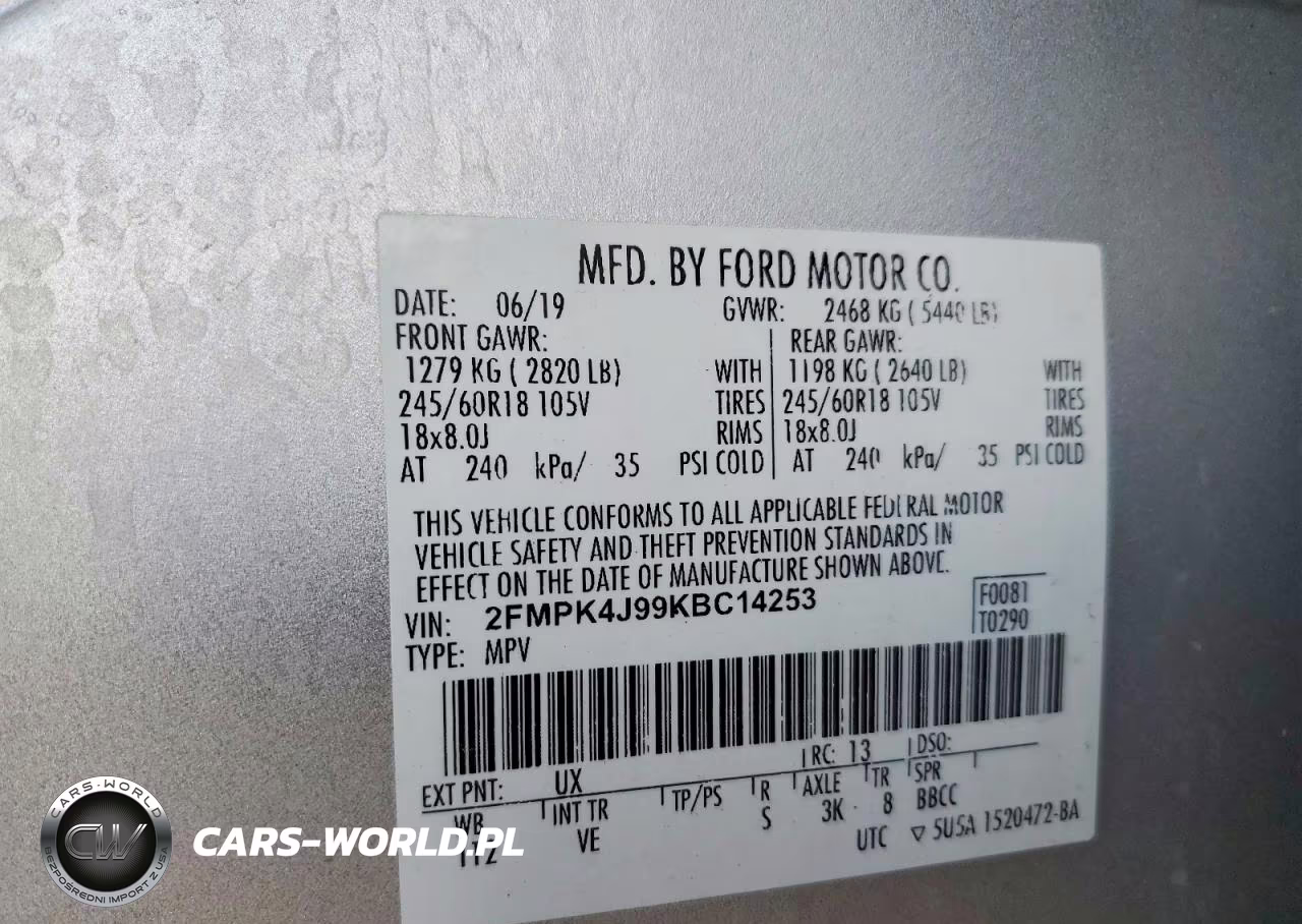 2019 Ford Edge Sel VIN:2FMPK4J99KBC14253 - 13