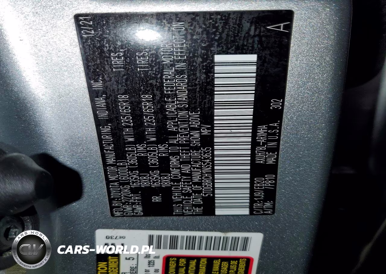 2022 Toyota Highlander Hybrid Xle VIN:5TDGBRCH1NS543635 - 13
