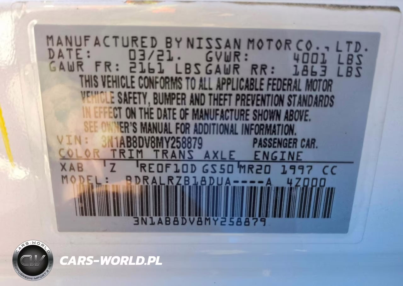 2021 Nissan Sentra Sr VIN:3N1AB8DV8MY258879 - 12