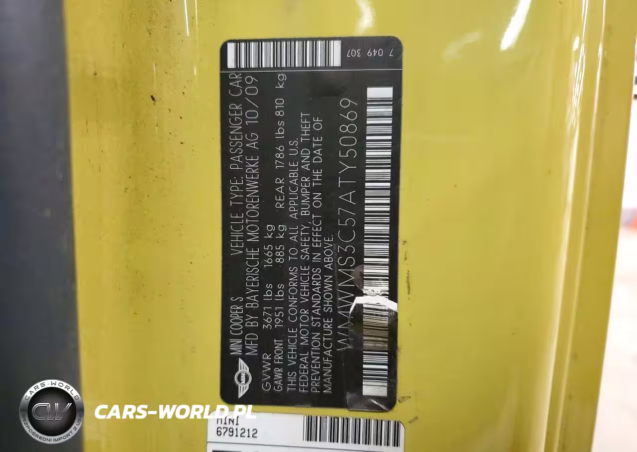 2010 Mini Cooper S VIN:WMWMS3C57ATY50869 - 12