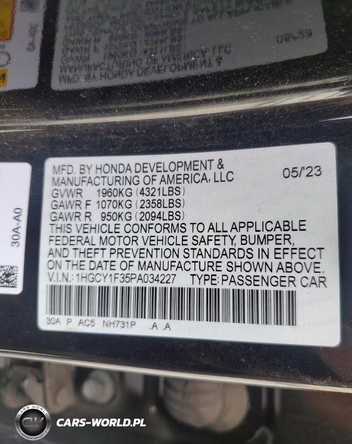 2023 Honda Accord Ex VIN:1HGCY1F35PA034227 - 13