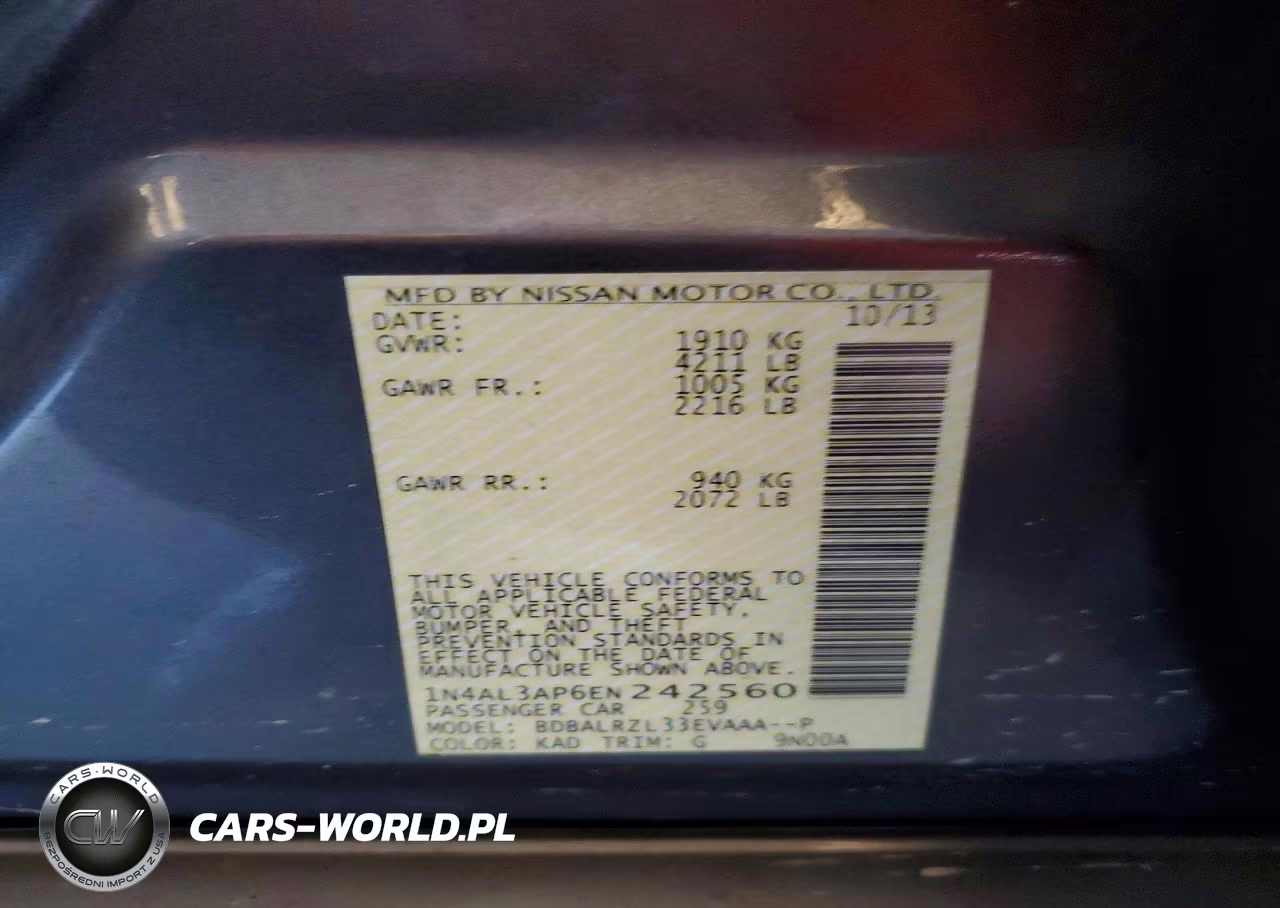 2014 Nissan Altima 2.5 S VIN:1N4AL3AP6EN242560 - 12