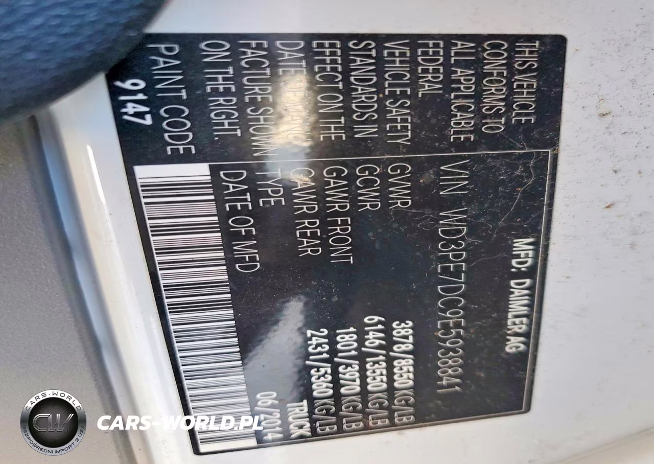 2014 Mercedes Benz Sprinter 2500 Utility - Service Van VIN:WD3PE7DC9E5938841 - 13