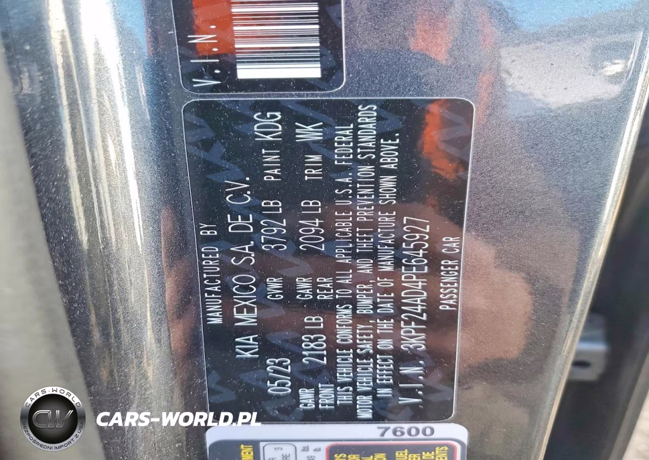 2023 Kia Forte Lx VIN:3KPF24AD4PE645927 - 12