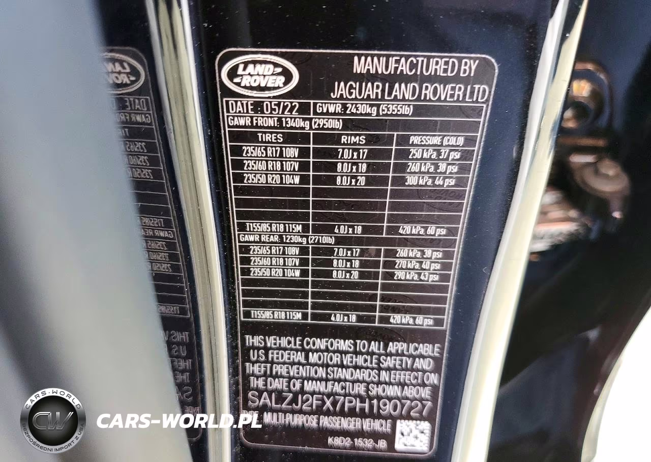 2023 Land Rover Range Rover Evoque S VIN:SALZJ2FX7PH190727 - 14