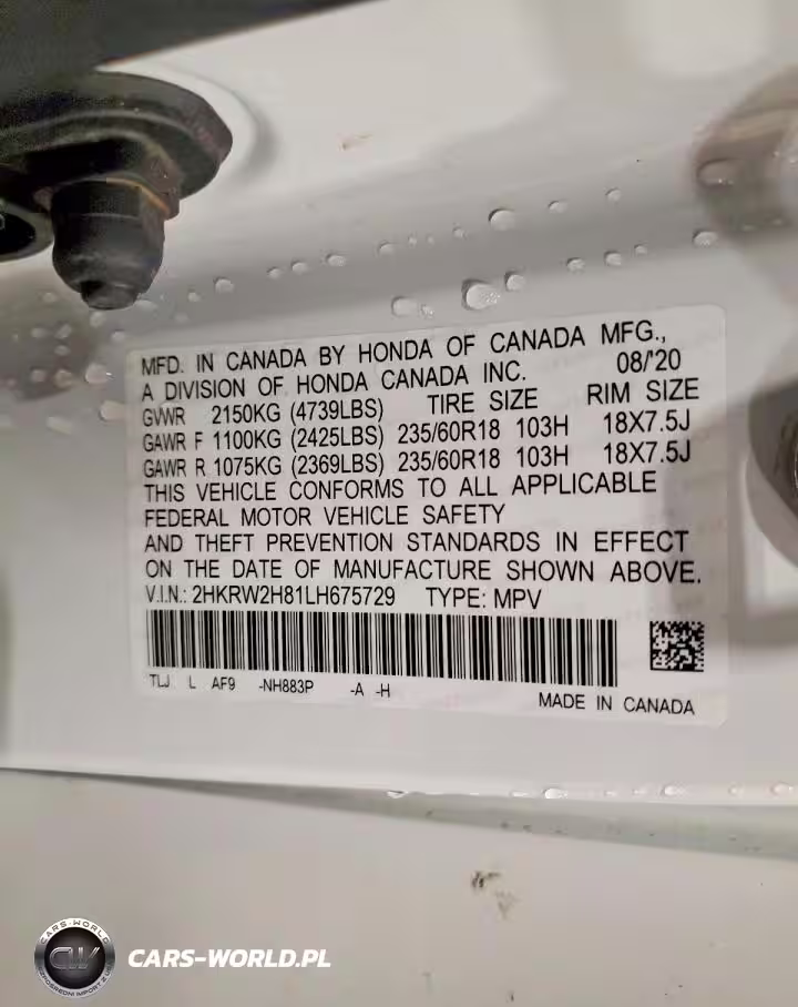 2020 Honda Cr-V Exl VIN:2HKRW2H81LH675729 - 13