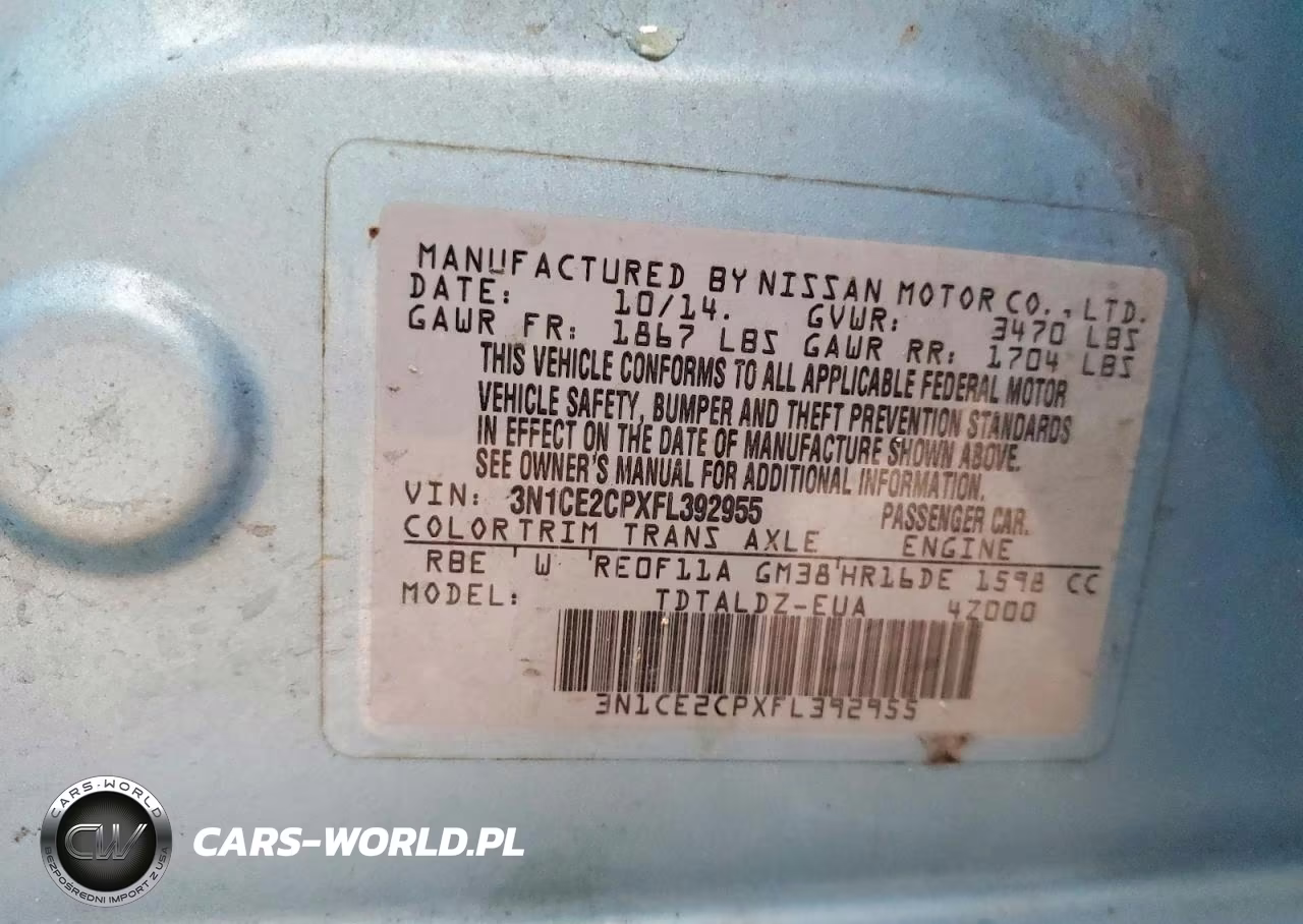 2015 Nissan Versa Note Sv VIN:3N1CE2CPXFL392955 - 12