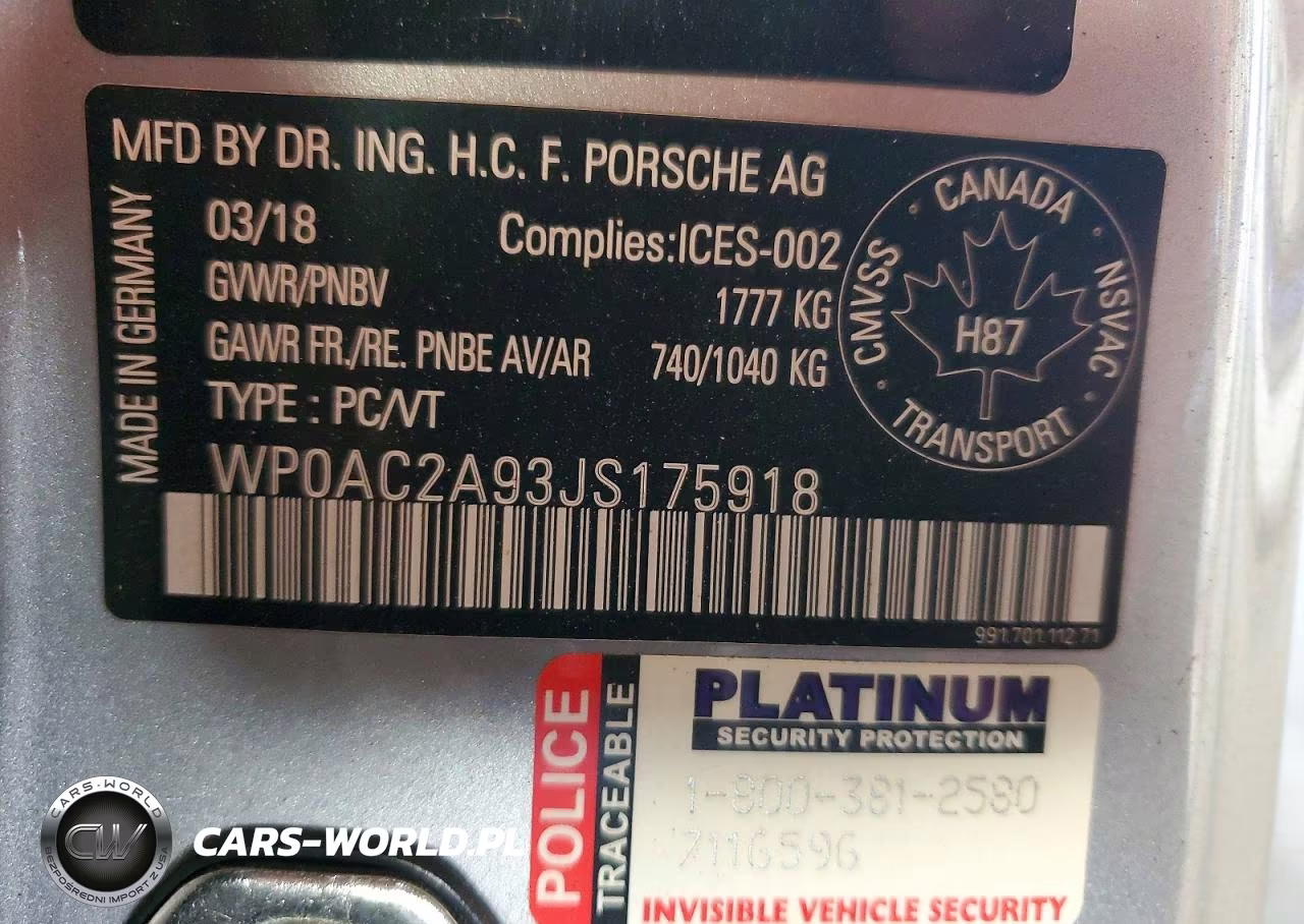 2018 Porsche 911 Gt3 VIN:WP0AC2A93JS175918 - 12