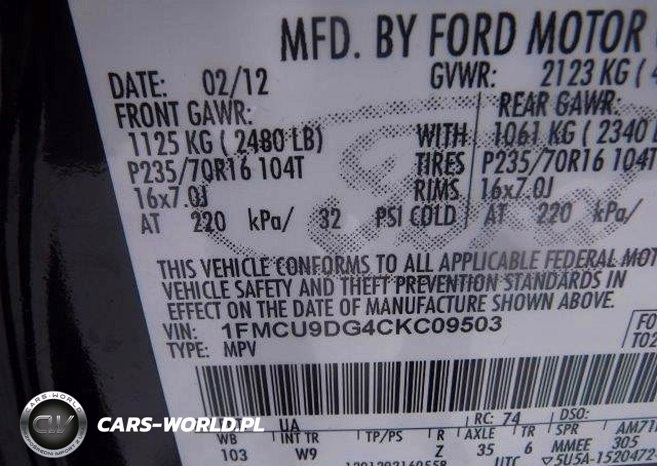 2012 Ford Escape Xlt VIN:1FMCU9DG4CKC09503 - 12