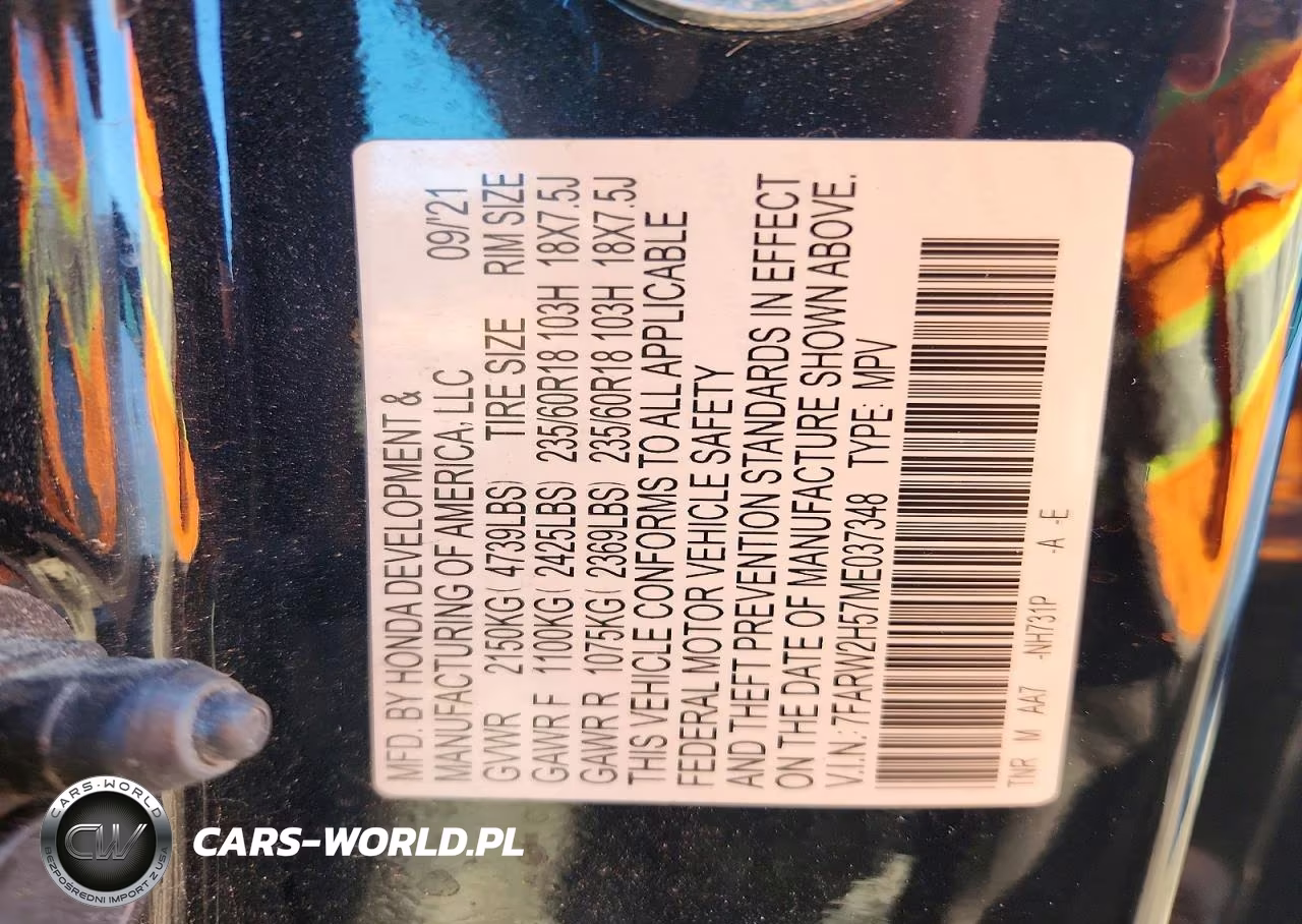 2021 Honda Cr-V Ex VIN:7FARW2H57ME037348 - 13