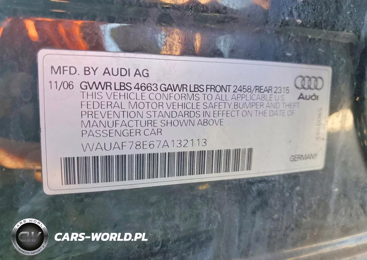 2007 Audi A4 VIN:WAUAF78E67A132113 - 12