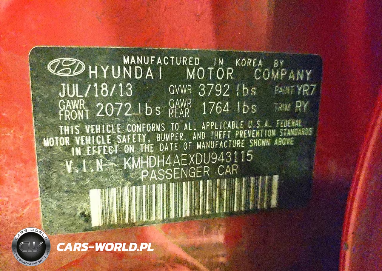 2013 Hyun Elantra VIN:KMHDH4AEXDU943115 - 12