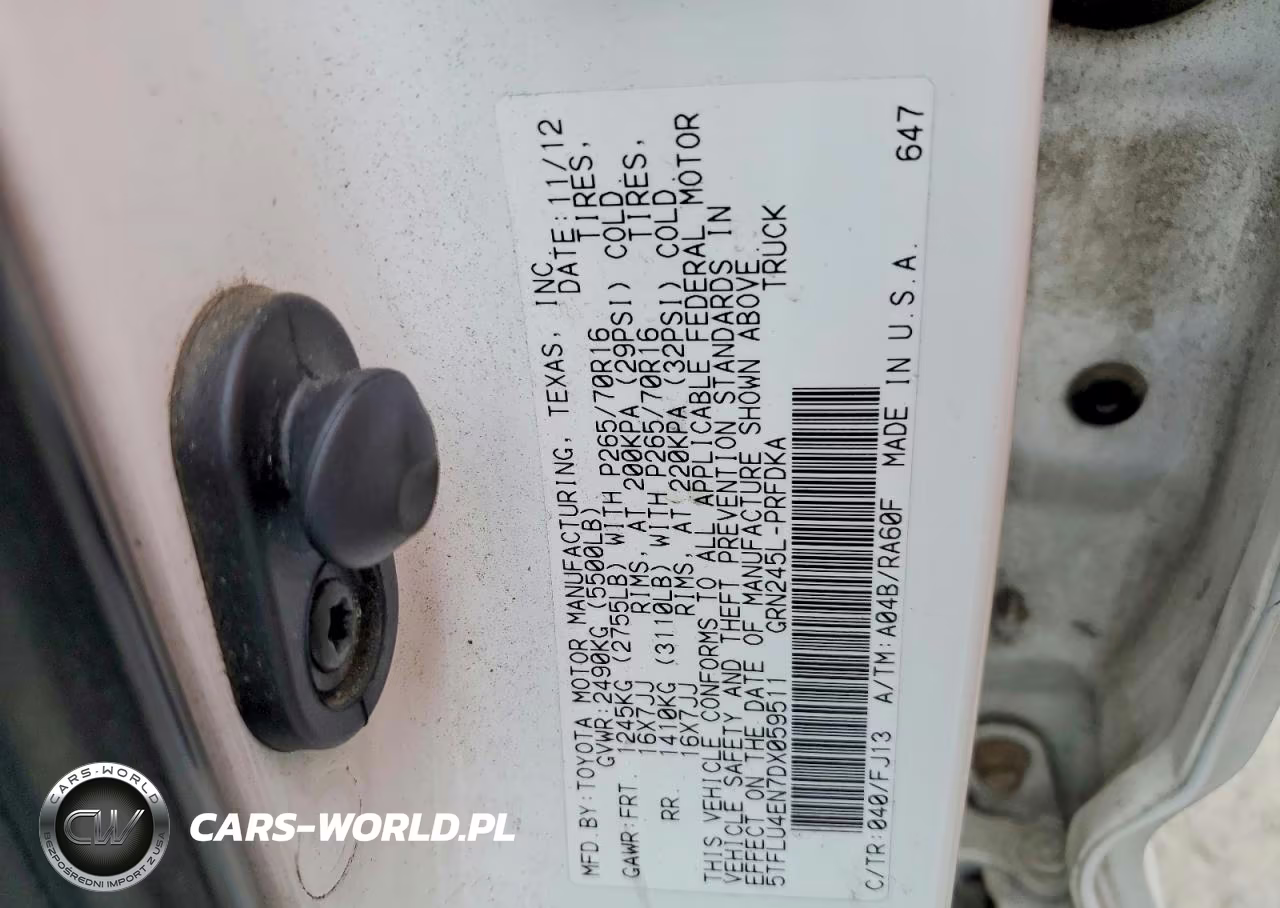 2013 Toyota Tacoma V6 VIN:5TFLU4EN7DX059511 - 12