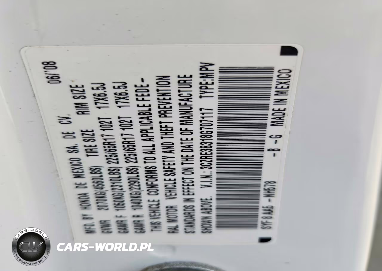 2008 Honda Cr-V Lx VIN:3CZRE38318G707117 - 13