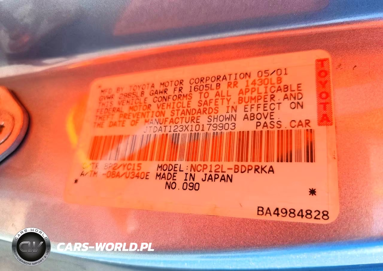 2001 Toyota Echo Base VIN:JTDAT123X10179903 - 12