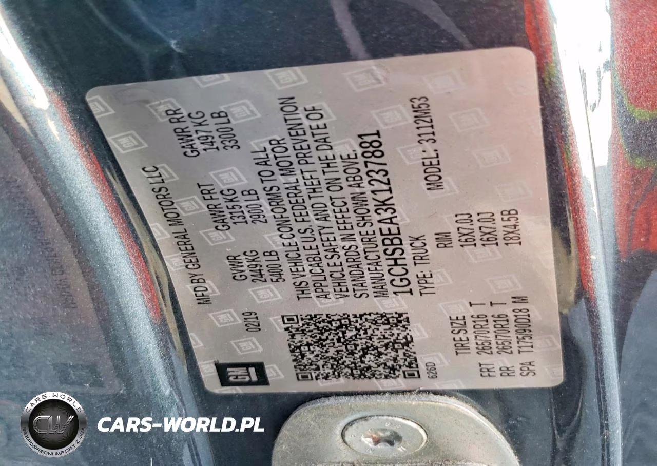 2019 Chevrolet Colorado VIN:1GCHSBEA3K1237881 - 12