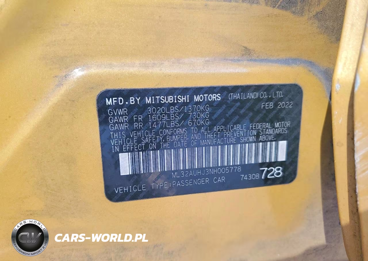 2022 Mitsubishi Mirage Es VIN:ML32AUHJ3NH005778 - 12