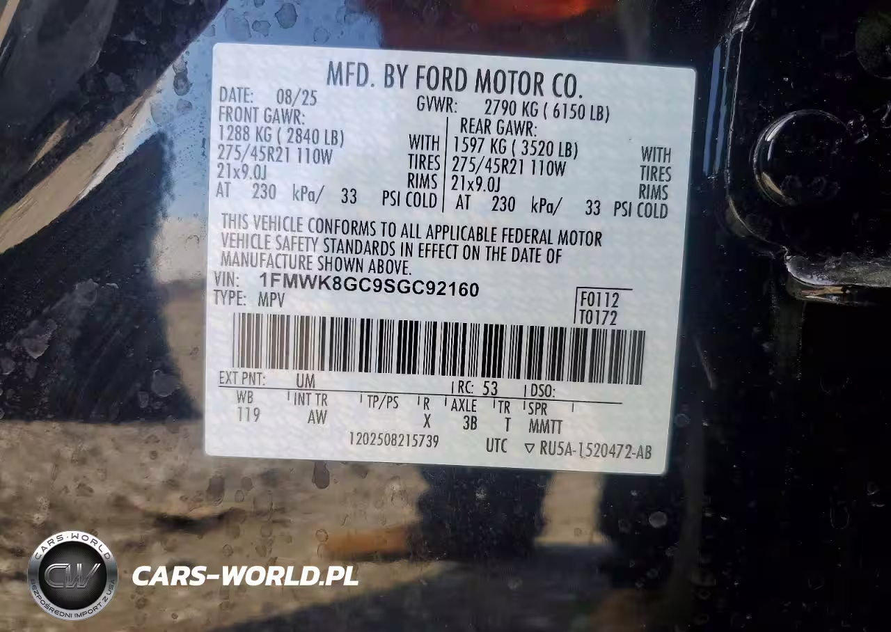 2025 Ford Explorer St VIN:1FMWK8GC9SGC92160 - 13