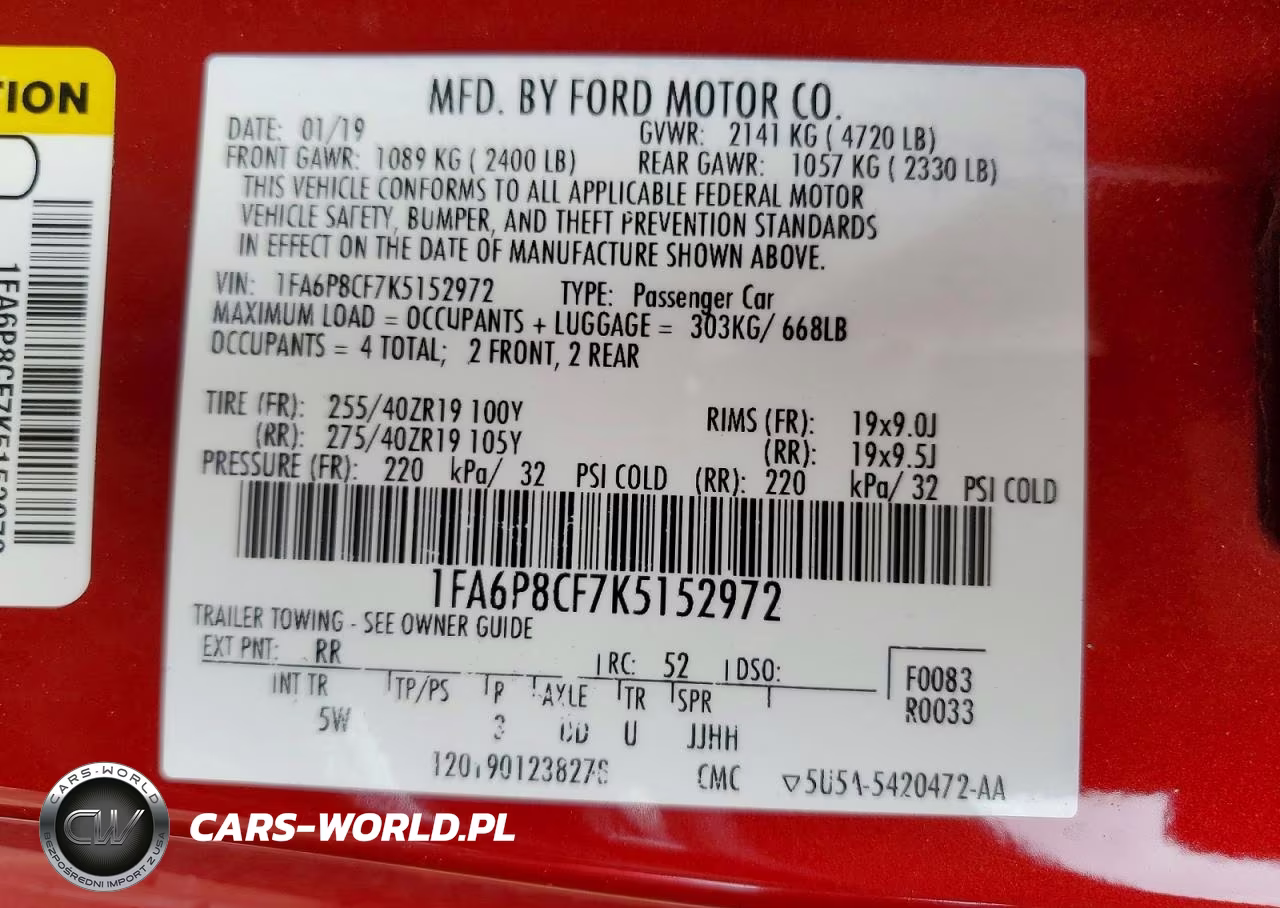 2019 Ford Mustang Gt VIN:1FA6P8CF7K5152972 - 13