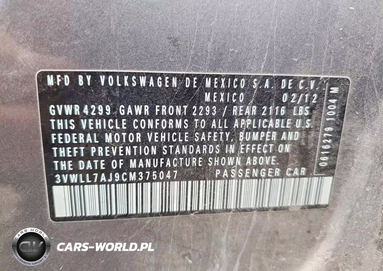 2012 Volkswagen Jetta Tdi VIN:3VWLL7AJ9CM375047 - 12