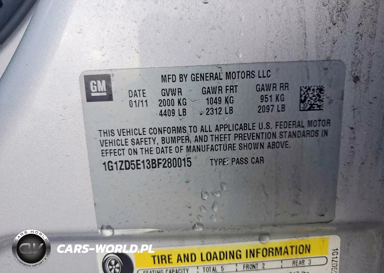 2011 Chevrolet Malibu 2Lt VIN:1G1ZD5E13BF280015 - 12