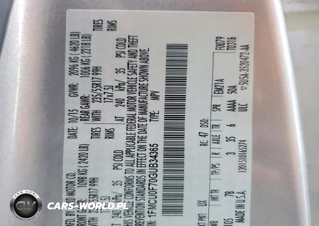 2016 Ford Escape S VIN:1FMCU0F70GUB34365 - 13