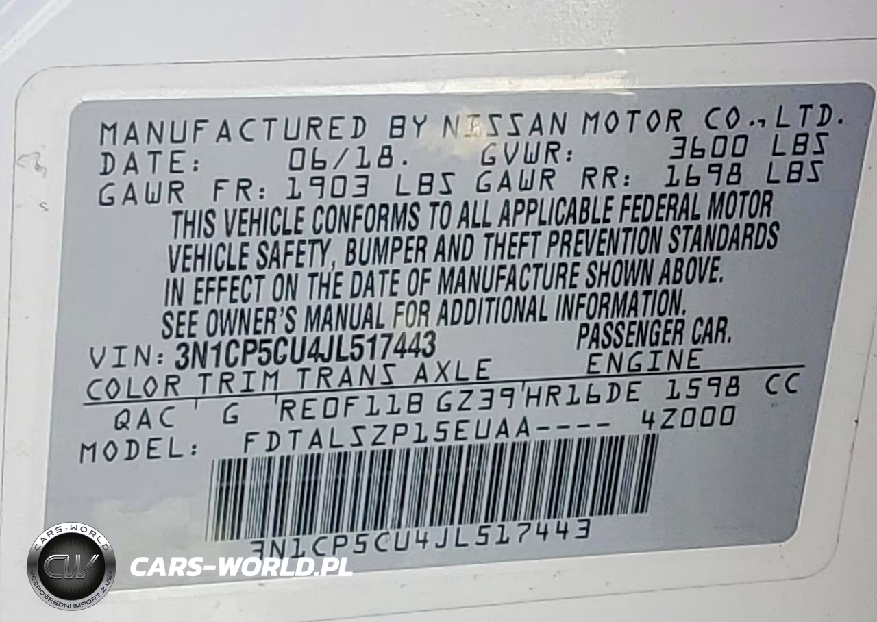2018 Nissan Kicks Sv VIN:3N1CP5CU4JL517443 - 13