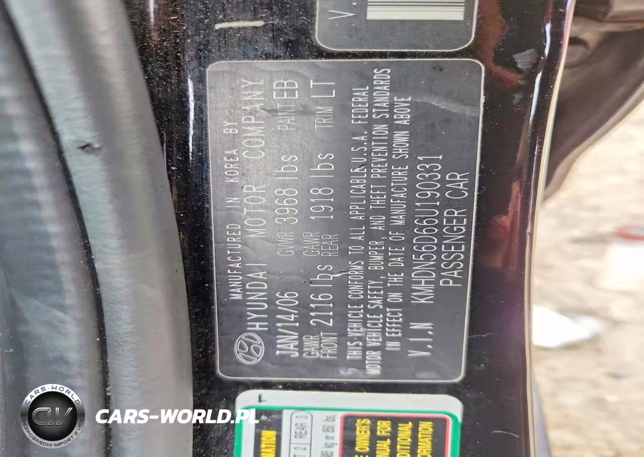 2006 Hyundai Elantra Gls VIN:KMHDN56D66U190331 - 12