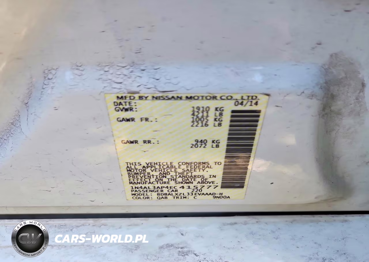 2014 Nissan Altima 2.5 Sl VIN:1N4AL3AP4EC415777 - 12