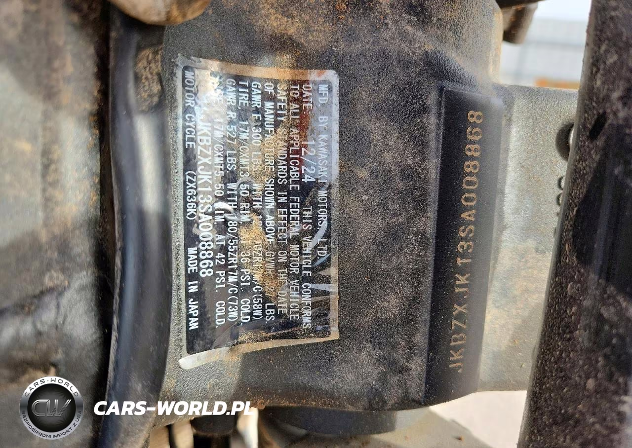 2025 Kawasaki Zx636 K VIN:JKBZXJK13SA008868 - 10