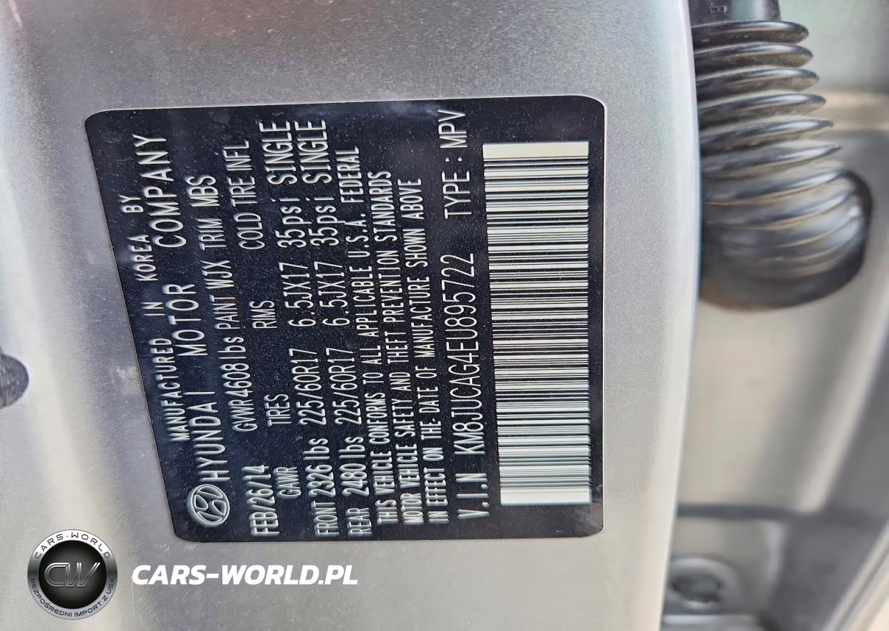 2014 Hyundai Tucson Se VIN:KM8JUCAG4EU895722 - 12