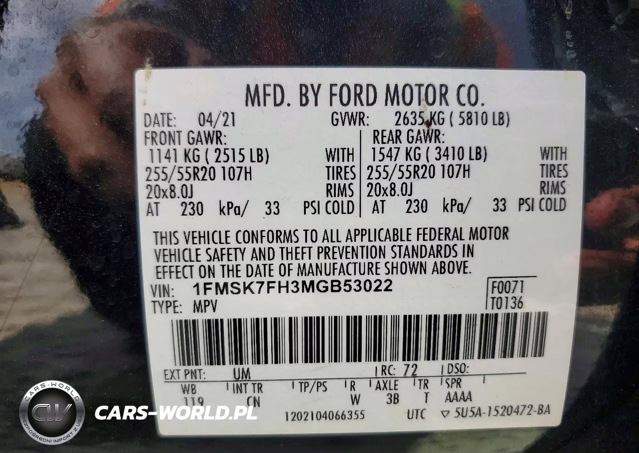2021 Ford Explorer Limited VIN:1FMSK7FH3MGB53022 - 13