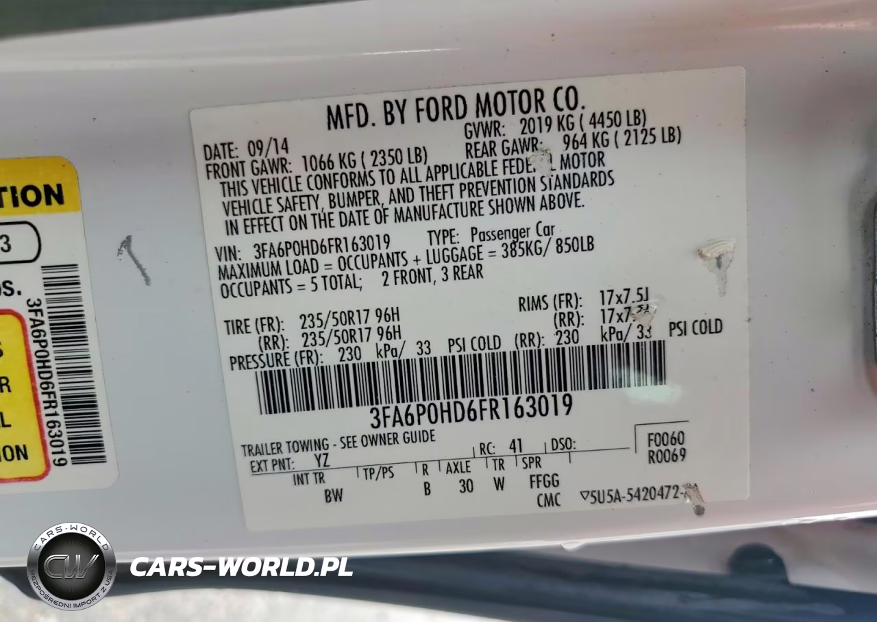 2015 Ford Fusion Se VIN:3FA6P0HD6FR163019 - 13