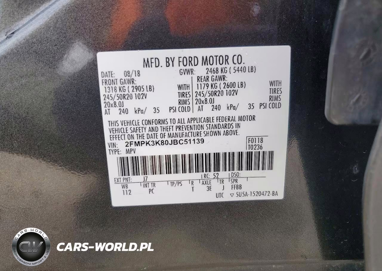 2018 Ford Edge Titanium VIN:2FMPK3K80JBC51139 - 14