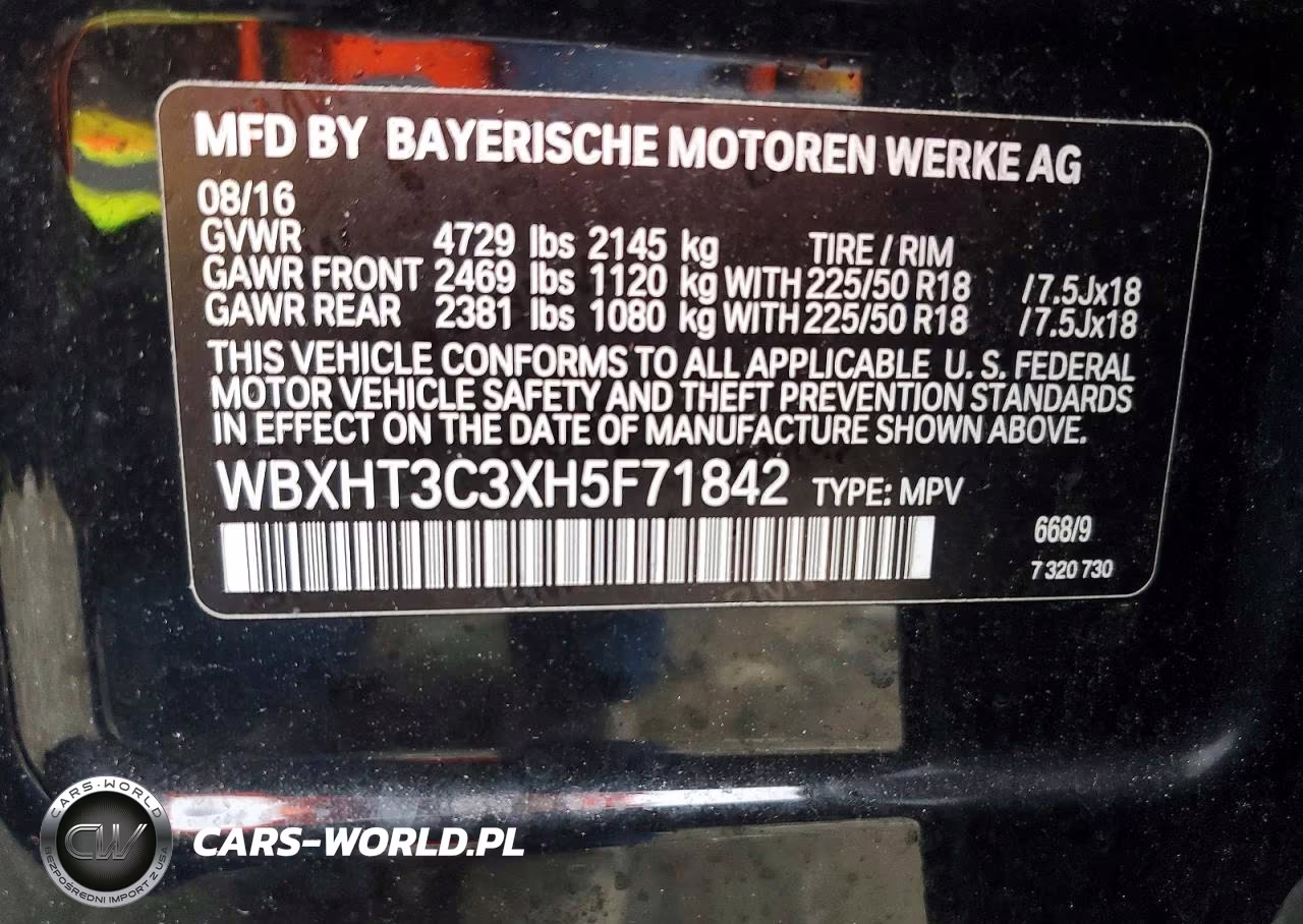 2017 BMW X1 VIN:WBXHT3C3XH5F71842 - 14