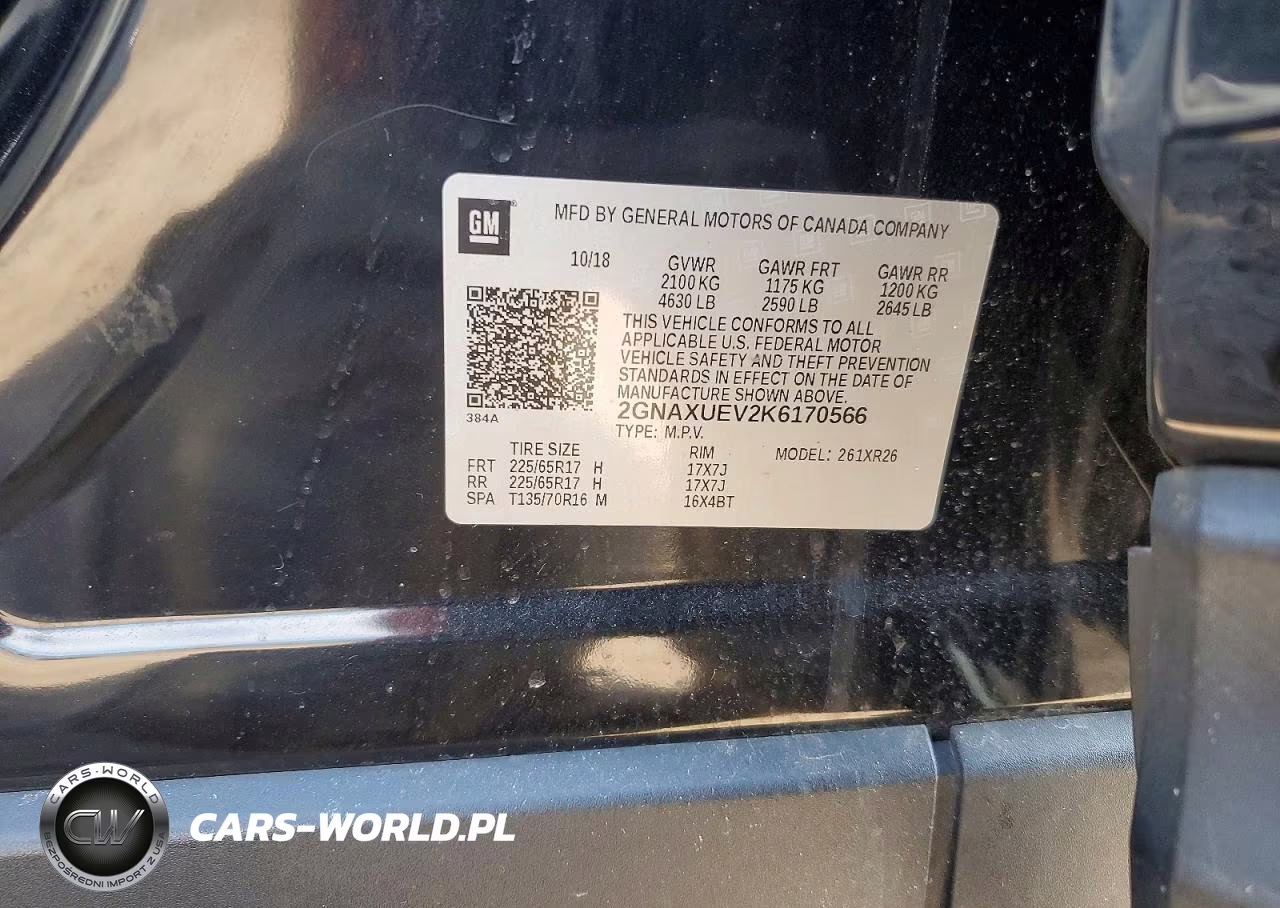 2019 Chevrolet Equinox Lt VIN:2GNAXUEV2K6170566 - 13
