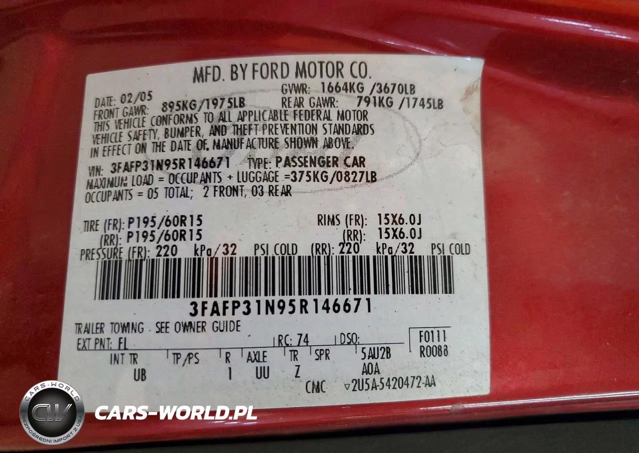2005 Ford Focus Zx3 VIN:3FAFP31N95R146671 - 12
