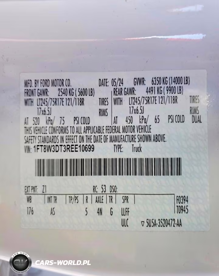 2024 Ford F350 Super Duty Truck Cab And Chassis VIN:1FT8W3DT3REE10699 - 13