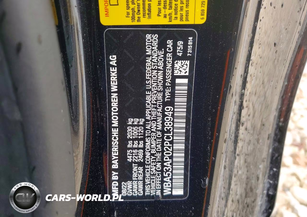 2023 BMW 430I VIN:WBA53AP02PCL38949 - 12