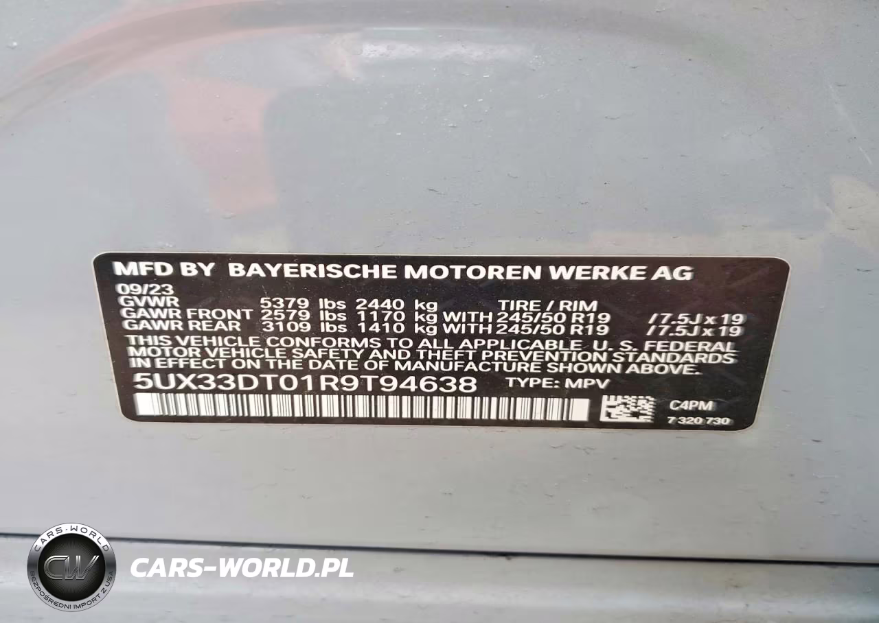 2024 BMW X4 xDrive30I VIN:5UX33DT01R9T94638 - 12