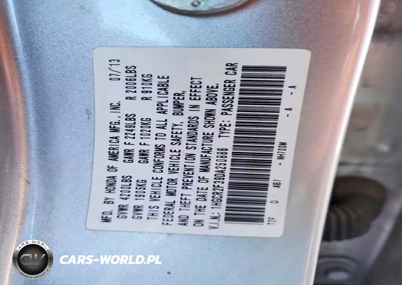 2013 Honda Accord Lx VIN:1HGCR2F39DA250886 - 12
