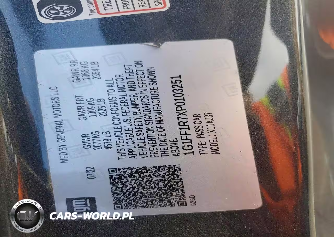 2023 Chevrolet Camaro Lt1 VIN:1G1FF1R7XP0103251 - 12